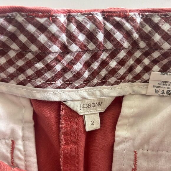 JCREW Minnow Fish Embellished Metallic Beaded Shorts Salmon Rust Orange Red Sz 2 - Picture 3 of 5